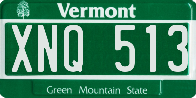 VT license plate XNQ513
