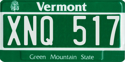 VT license plate XNQ517