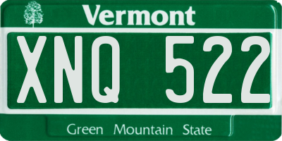 VT license plate XNQ522