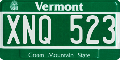 VT license plate XNQ523