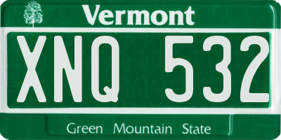 VT license plate XNQ532