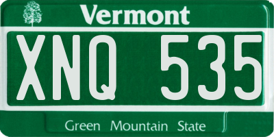 VT license plate XNQ535