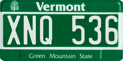 VT license plate XNQ536