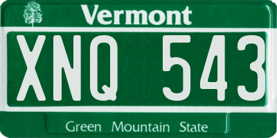 VT license plate XNQ543