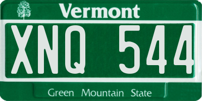 VT license plate XNQ544
