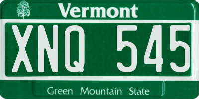 VT license plate XNQ545