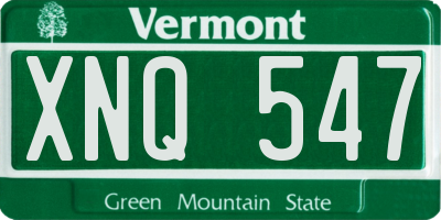 VT license plate XNQ547