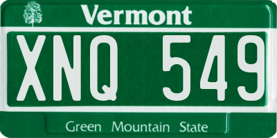 VT license plate XNQ549