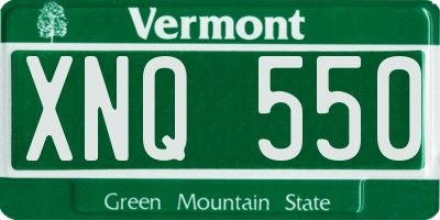 VT license plate XNQ550