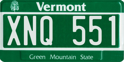 VT license plate XNQ551