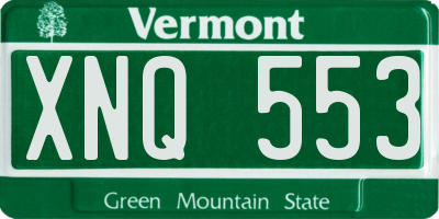VT license plate XNQ553