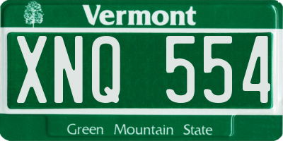 VT license plate XNQ554