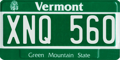 VT license plate XNQ560