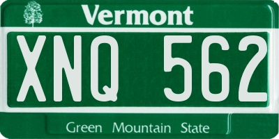 VT license plate XNQ562