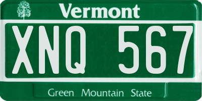 VT license plate XNQ567