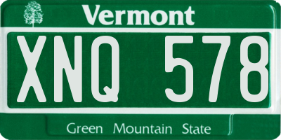 VT license plate XNQ578