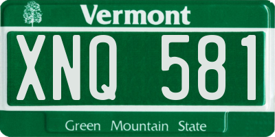 VT license plate XNQ581