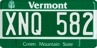 VT license plate XNQ582