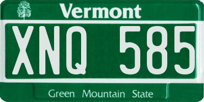VT license plate XNQ585