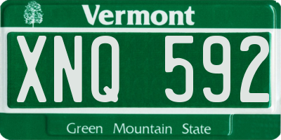 VT license plate XNQ592