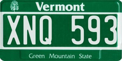 VT license plate XNQ593