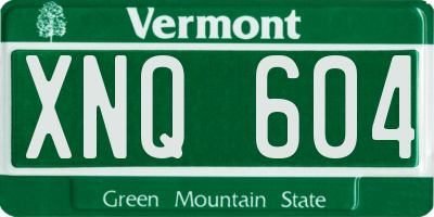 VT license plate XNQ604