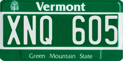 VT license plate XNQ605