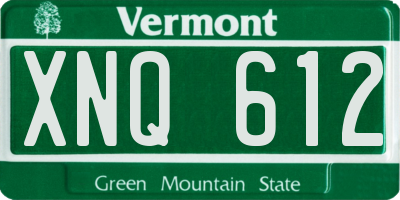VT license plate XNQ612