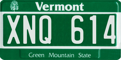 VT license plate XNQ614