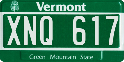 VT license plate XNQ617