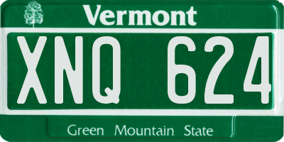 VT license plate XNQ624