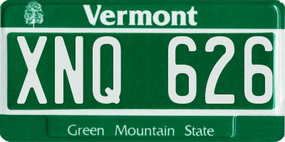 VT license plate XNQ626