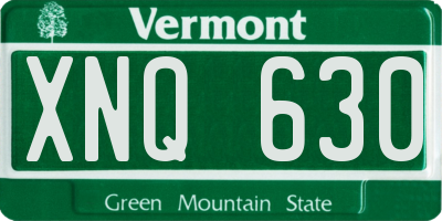 VT license plate XNQ630