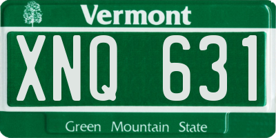 VT license plate XNQ631