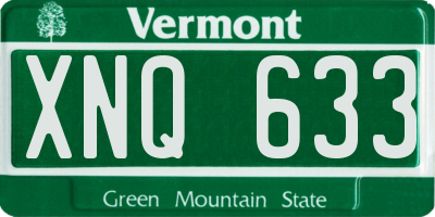 VT license plate XNQ633