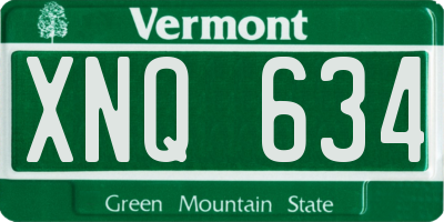 VT license plate XNQ634