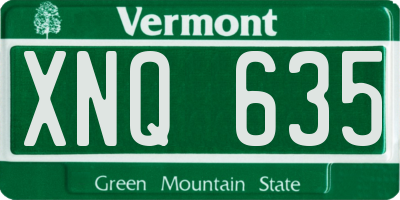 VT license plate XNQ635
