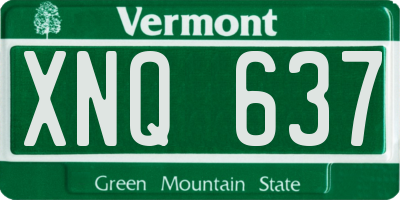 VT license plate XNQ637