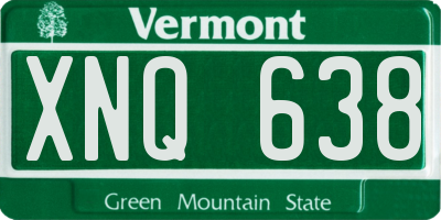VT license plate XNQ638