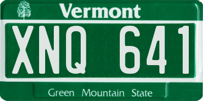VT license plate XNQ641