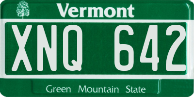 VT license plate XNQ642