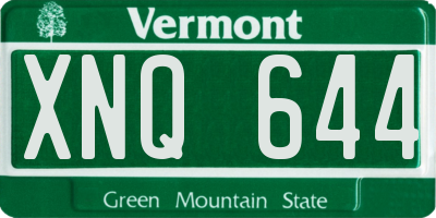 VT license plate XNQ644