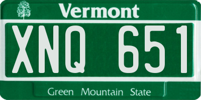 VT license plate XNQ651