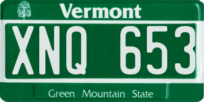 VT license plate XNQ653