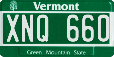 VT license plate XNQ660