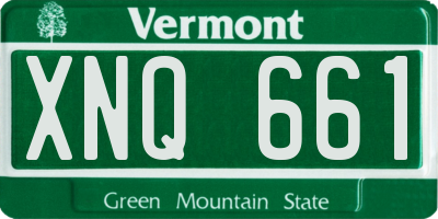 VT license plate XNQ661