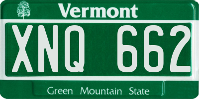 VT license plate XNQ662