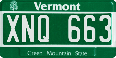 VT license plate XNQ663