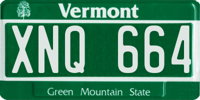 VT license plate XNQ664