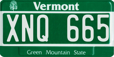 VT license plate XNQ665